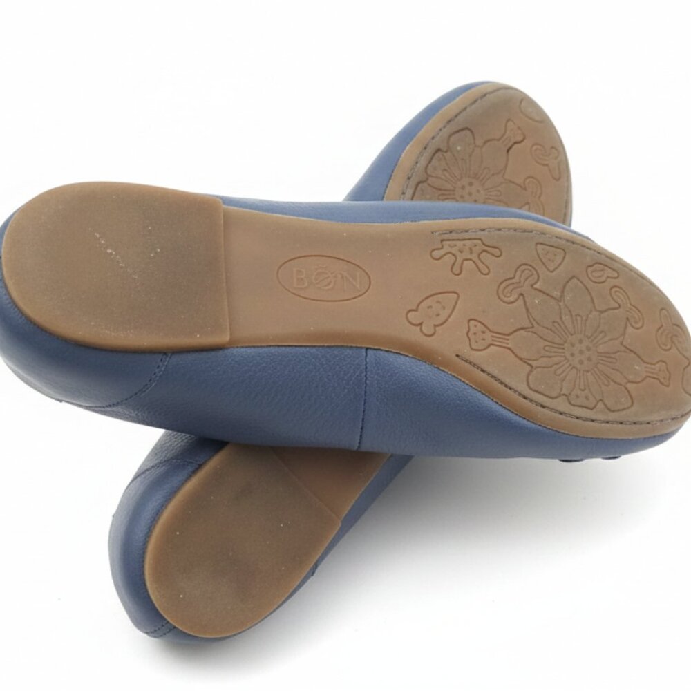 b.o.c. Blue Leather Floral Ballet Flats - Size 8.5 - Picture 4 of 6